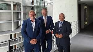 Heiko Teggatz, Christoph de Vries und Rainer Wendt im Deutschen Bundestag